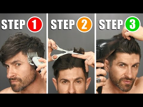 Part of a video titled QUICK & EASY HOME HAIRCUT TUTORIAL & TIPS (How to Cut Your ...