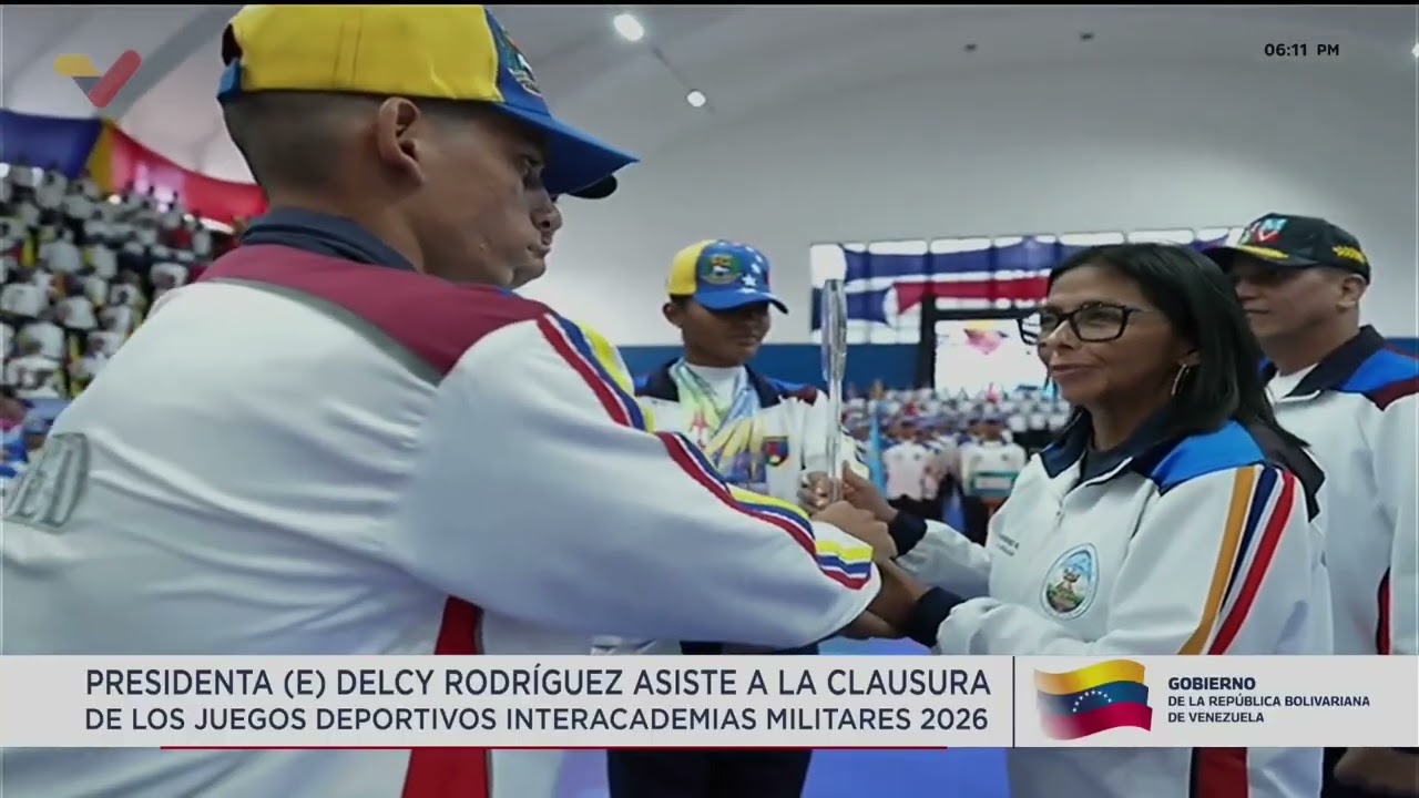 Delcy Rodríguez clausura los Juegos Deportivos Interacademia Militares 2026