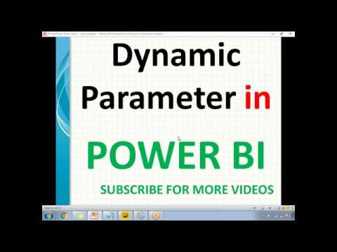 Dynamic Parameter in POWER BI