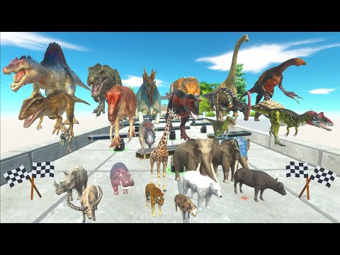 Jump Over SPEED RACE Wild Animals vs Dinosaurs - Animal Revolt Battle Simulator