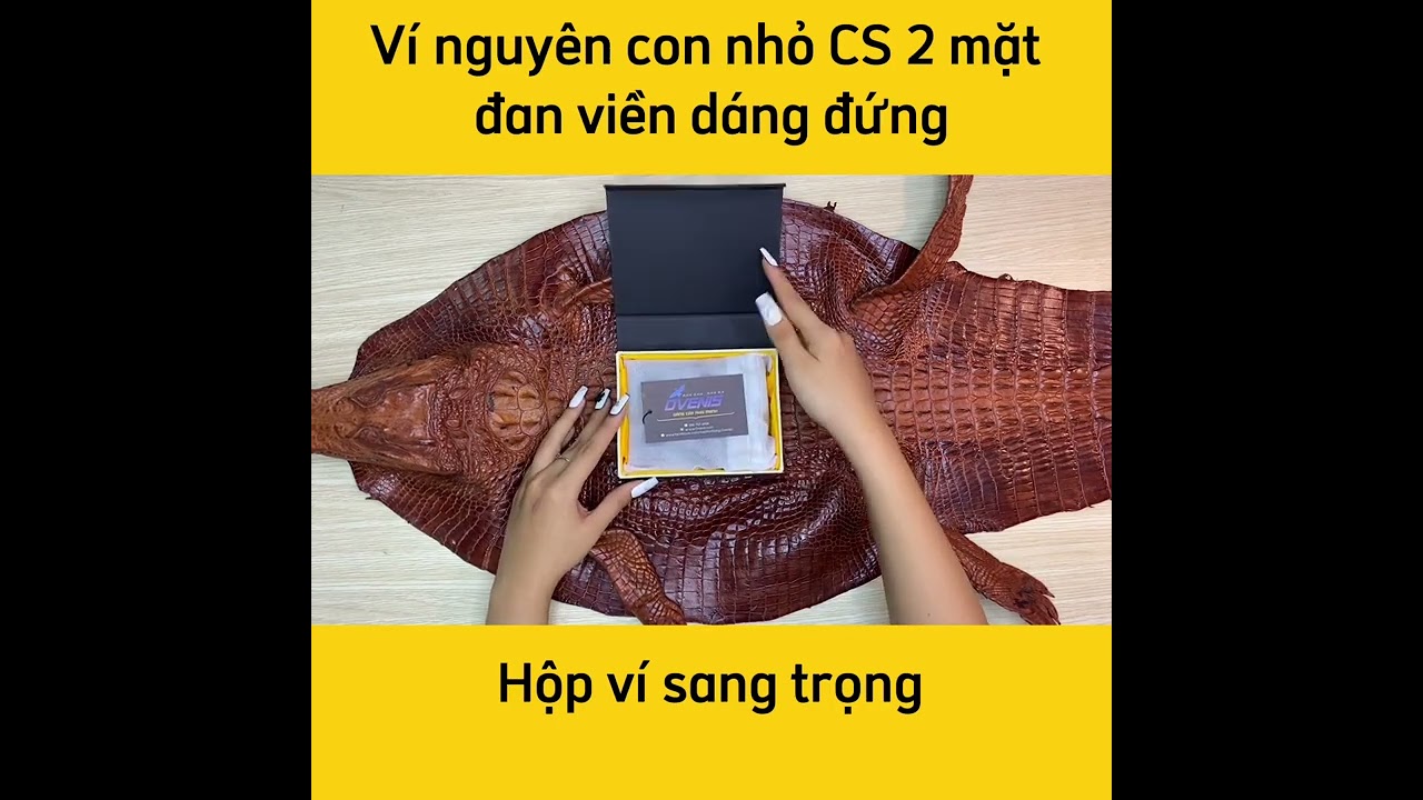 Ví Nguyên Con Cá Sấu 2 Mặt Dáng Đứng Đan Viền VS2V15D