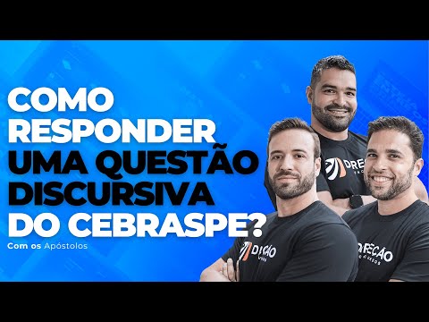 COMO RESPONDER UMA QUESTÃO DISCURSIVA DO CEBRASPE? (Os Apóstolos)