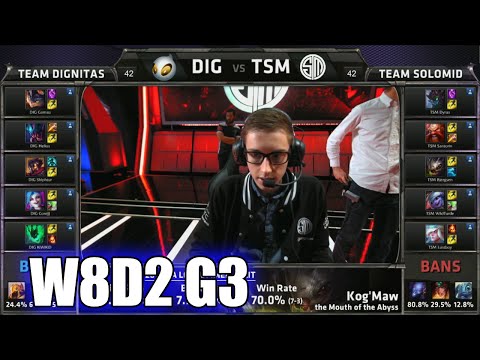 Dignitas vs TSM | S5 NA LCS Summer 2015 Week 8 Day 2 | DIG vs TSM Team Solomid W8D2 G3