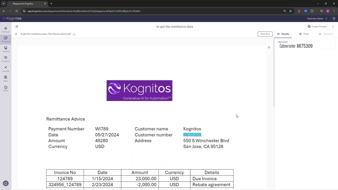 6. Kognitos Operations – Create a Playground