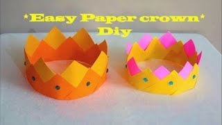 How to make an easy Paper Crown ~ Diy ~ Paper Craft For Kids ~ Steps /Tutorial...