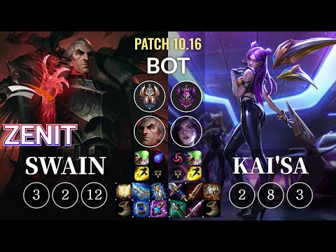 HLE Zenit Swain vs Kai'Sa Bot - KR Patch 10.16
