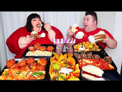 Massive Cheesecake Factory Feast With Hungry Fat Chick • MUKBANG