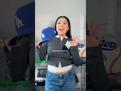 Part of a video titled PANTY LINER HAT HACK #stylehack #fashionhack - YouTube