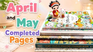April and May 2026 Completed Pages | Adult Coloring