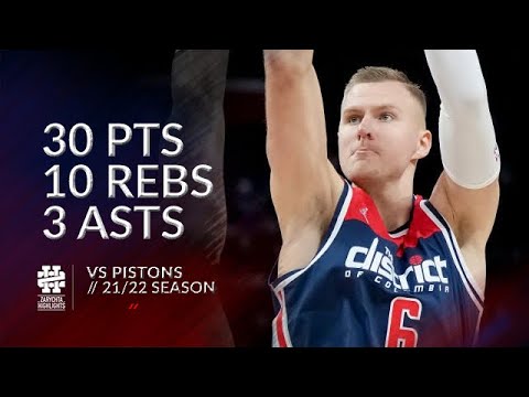 Kristaps Porzingis 30 pts 10 rebs 2 blks vs Pistons 21/22 season