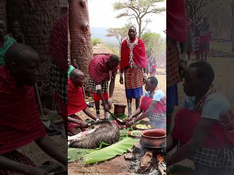 Maasai Warriors' Incredible Primitive Cooking Skills! 🤯🔥#Maasai #PrimitiveCooking #Tribe #Africa
