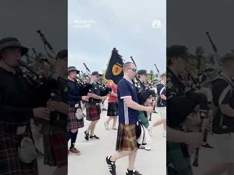 Scotland's Tartan Army takes over Miami Beach
