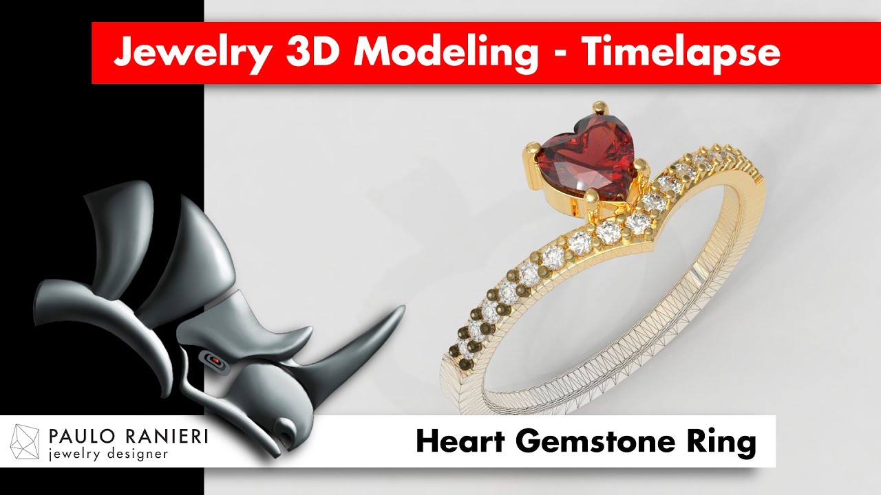 5mm Heart Gemstone Ring 3D Print Model