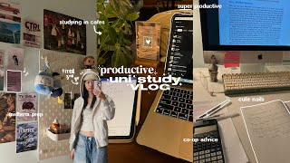 PRODUCTIVE UNI STUDY VLOG ₊ ⊹ studying in cafes, cute nails, midterm prep, co-op advice