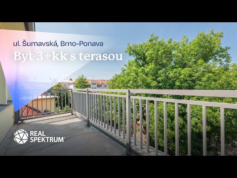 Prodej bytu 3+kk s terasou na ul. Šumavská, Brno-Ponava I REALSPEKTRUM
