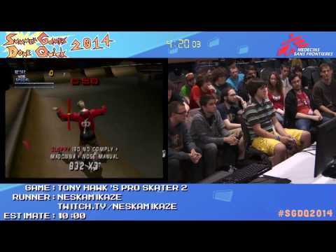 SGDQ 2014 - Tony Hawk's Pro Skater 2 - NESKAMIKAZE - Speedrun