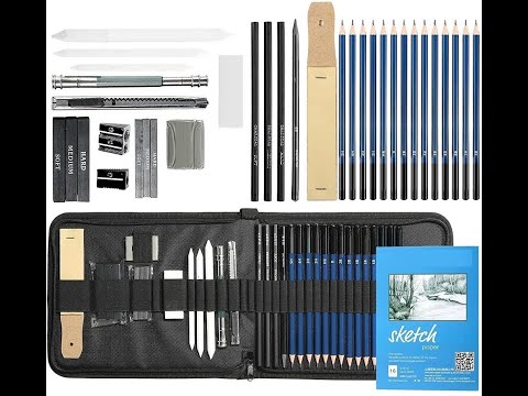 H&B 71pcs/set Professional Drawing Kit Sketch Pencils Art Sketching  Painting Supplies with Carrying Bag 