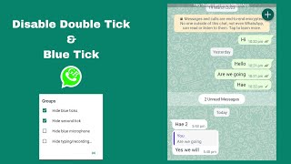 GB WhatsApp Disable Double Tick & Blue tick| Read Message Single Tick