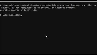 'keytool' is not recognized as an internal or external command,operable program or batch file.