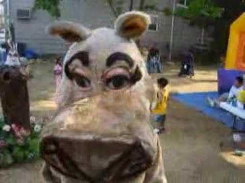 Crazy Lady Zebra and Hippo Reggaeton Laughing Dancing Kids