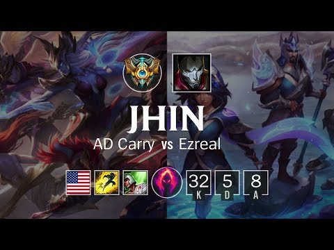 Jhin ADC vs Ezreal - NA Challenger Patch 8.23
