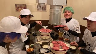 相馬さん『(・-・)ムッちょっと静かにして?』すごく好きです(笑) - 焼肉安安で野球終わりにユニフォームのまま食べ放題してみた
