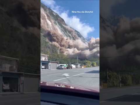 Taiwan earthquake triggers massive landslide #shorts