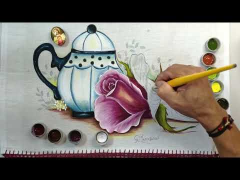 Roberto Ferreira - Teapot with Roses Learn to Paint on Fabric - Part 1