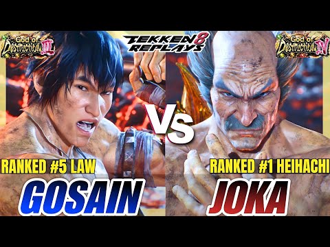 Tekken 8 - Gosain (Law) vs Joka (Heihachi) - High Level Ranked Match Replay