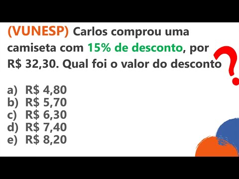 #VUNESP :: Questão de PORCENTAGEM :: Questão de concurso 2020