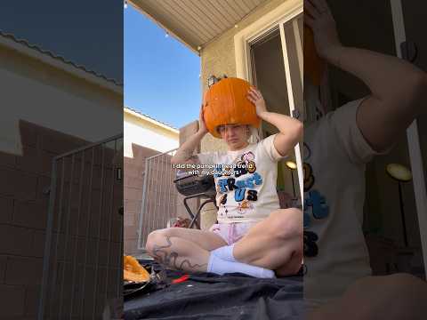I did the pumpkin head trend with my daughters 🧡 #momlife #pumpkin #girlmom