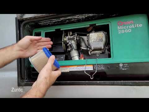 Onan 2800 microlite generator air filter element and retainer clip install