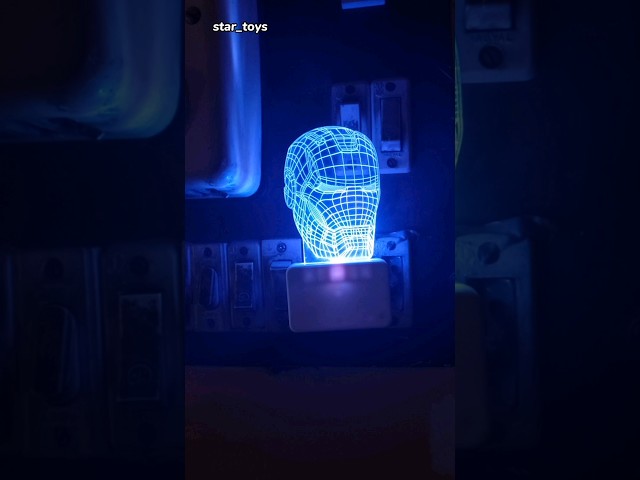 Vídeo relacionado con Lámpara de cristal holográfica Iron Man 3D - Producto oficial Marvel, lámpara LED coleccionable grabada con láser, regalos y accesorios de escritorio Disney