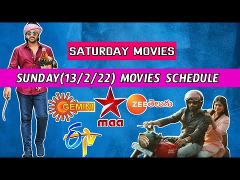 Sunday(13/2/22) Movies Schedule||Saturday Movies Schedule||Dont Miss||Weekly Movies List