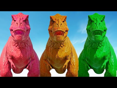 Who Will Win? Color Pack T-Rex VS I-Rex & Spinosaurus - Jurassic World Evolution #dinosaur #dino