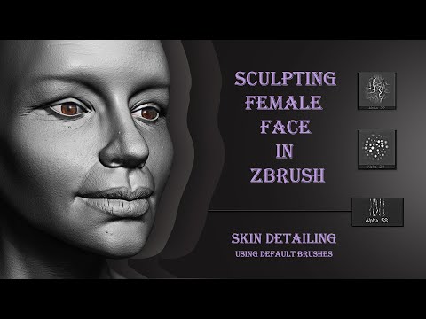 Sculpting Female head from a sphere in zbrush - Skin detailing