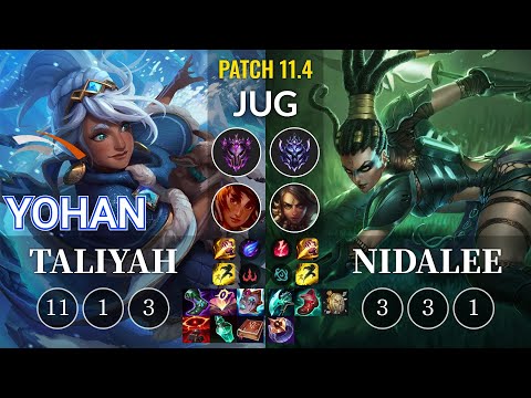 HLE yoHan Taliyah vs Nidalee Jungle - KR Patch 11.4