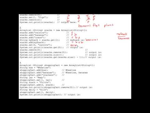 Java Tracing Arraylist Worksheet 1