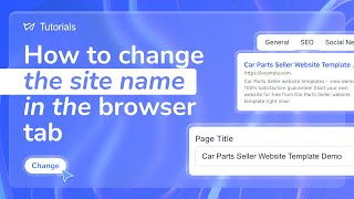 How to change the site name in the browser tab