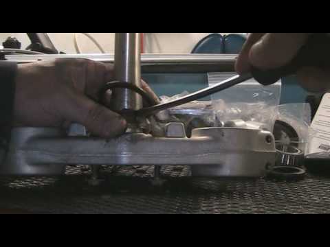 Part 40: Motocross removing steering bearing race and install. YZ250F.
