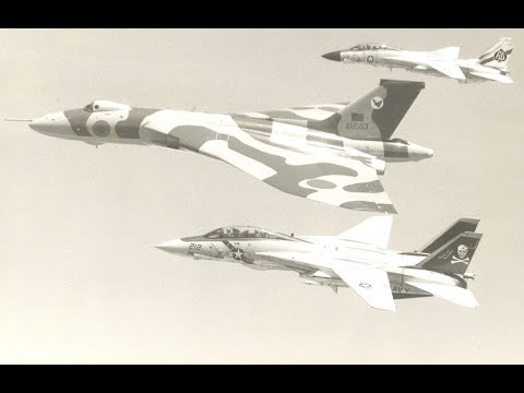 F-14 Intercepts an Avro Vulcan bomber over the USS Nimitz | Mover Clips