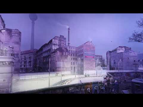 THE BERLIN WALL IN THE 1980's (Mauer Panorama at Checkpoint Charlie)