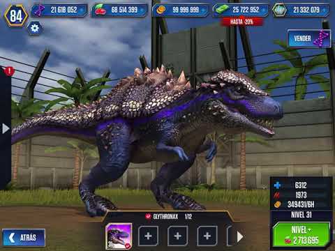 New Glythronax level 40 Jurassic World the Game nuevo Glythronax nivel 40