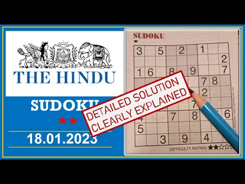 How to Solve 2 Star Hindu  Sudoku Jan 18,  2023 -  Step By Step Solution