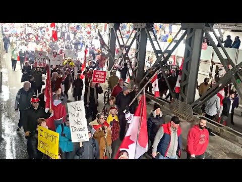 Freedom Convoy 2022 in Calgary, Alberta  Strong and United - 02/19/2022