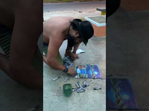 INCRÍVEL,  Artista de rua faz uma linda pintura em 3 minutos!
