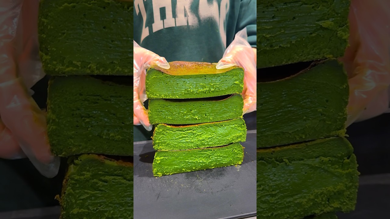 抹茶を大量に使って作る濃厚抹茶バスクチーズケーキ🍵