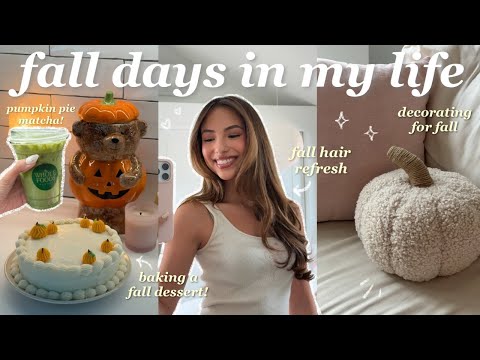 FALL DAYS IN MY LIFE 🎃 baking, decorating my apartment, hair refresh, trying fall drinks, haul! ♥️