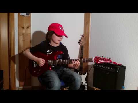 Dustin Tomsen 12 years old covers Joe Satriani "Surfing With The Alien"