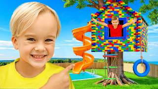 Kids built a Lego Tree House! - funny videos for kids 
